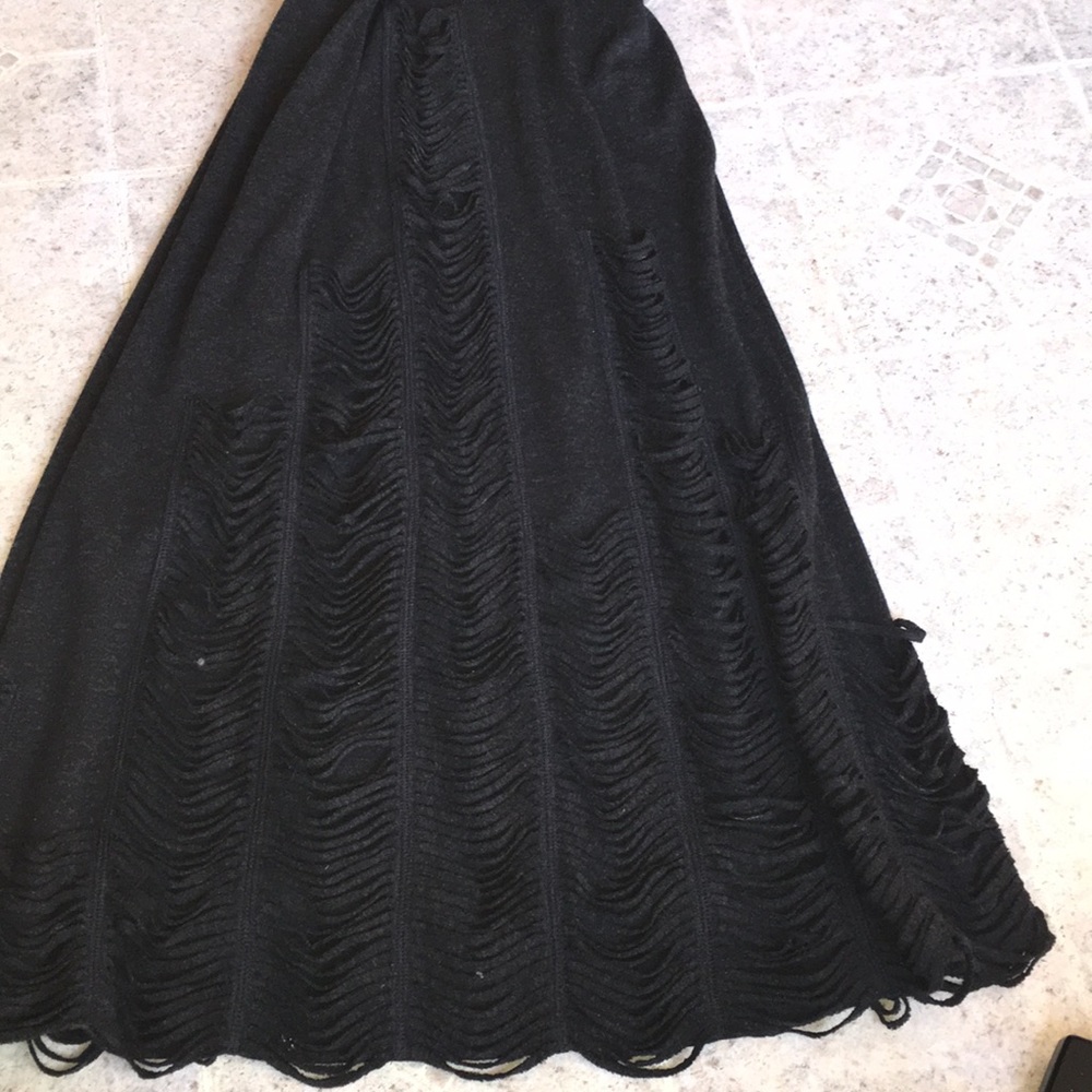 JEAN PAUL GAULTIER LONG MERMAID SHRED CUT WOOL MAXI DRESS EUC